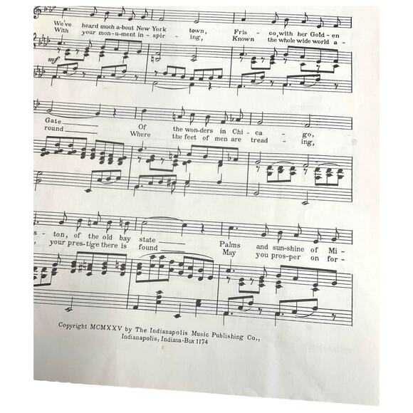 Ned Clay Signed Indianapolis We Love You Sheet Music Hoosier Capital Song - Picture 6 of 8